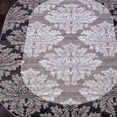 Ковер d213 - GRAY - Овал - коллекция SILVER