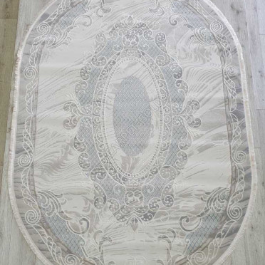 Турецкий ковер Amatis Lux 36565A OVAL L.BEIGE / BLUE