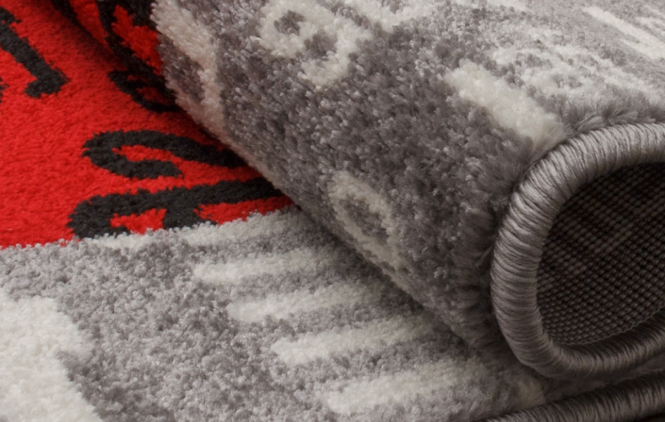 Детский ковер C081 - GRAY-RED