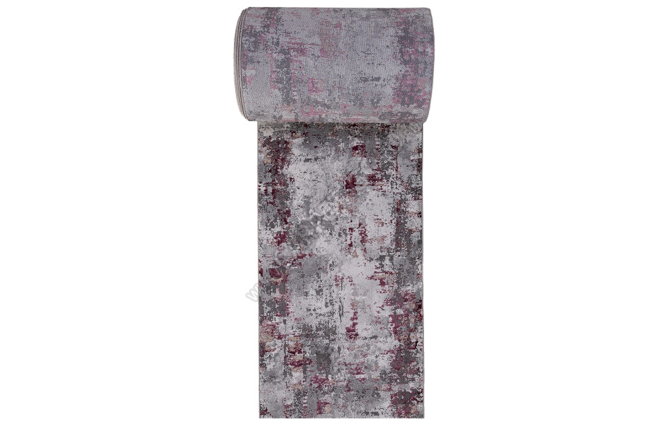 Турецкая ковровая дорожка 23319 - 950 GREY / PURPLE - коллекция GRAND