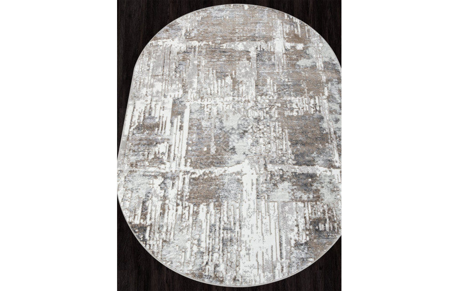 Ковер 06735B - CREAM HB / GREY - Овал - коллекция PARADIZE